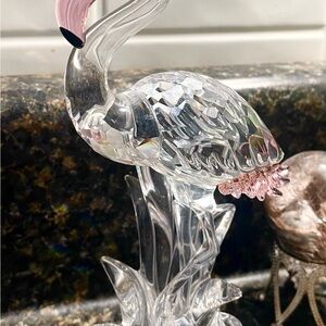 Swarovski Crystal Large Flamingo Figurine - Pink and Clear